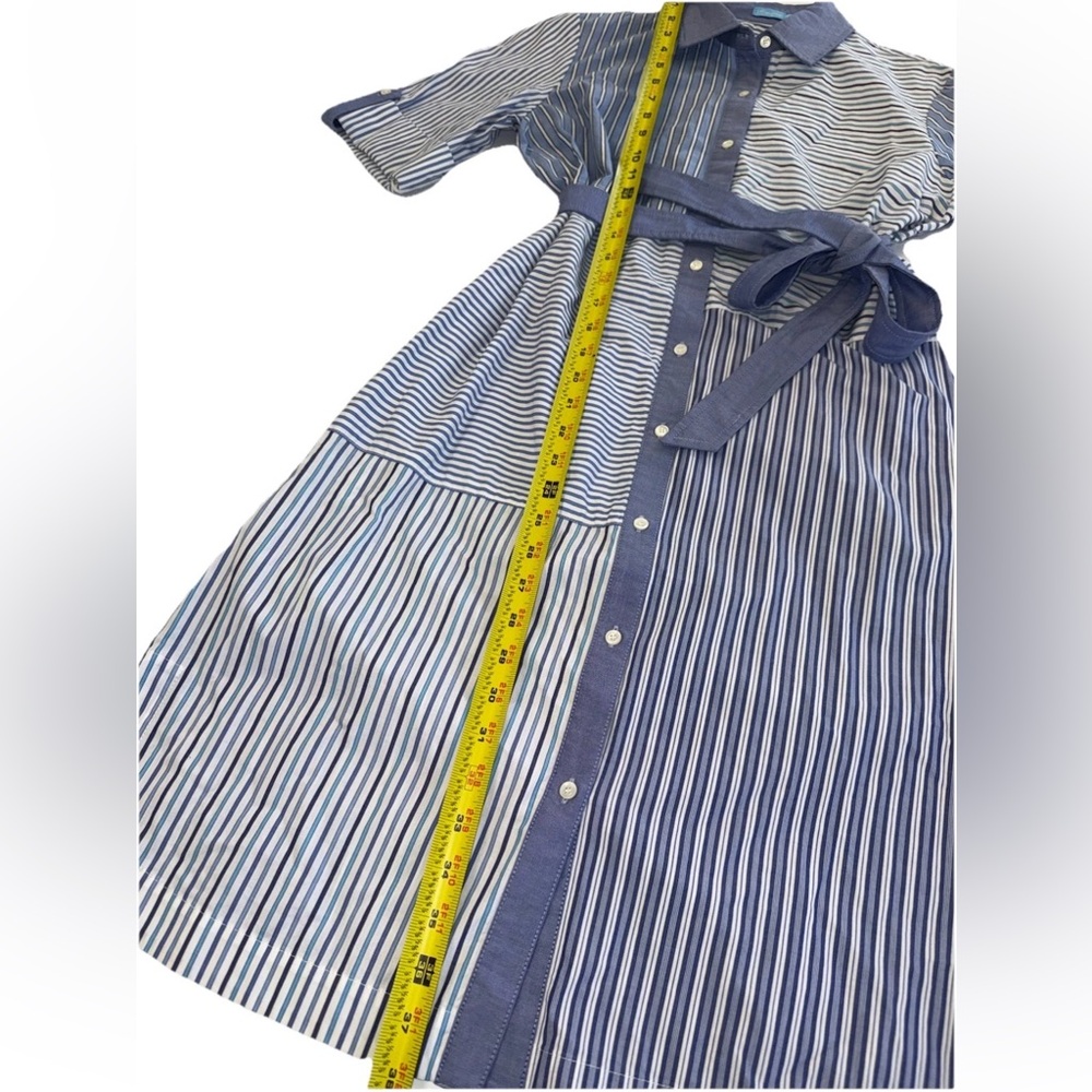 J. McLaughlin Miranda Multi Striped Shirt Dress Size Med 100% Cotton MSRP $228 - Picture 5 of 12
